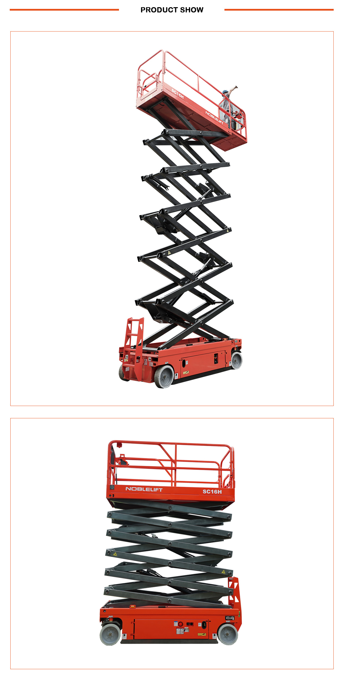 NOBLELIFT  Official 10-16m Scissor Lift  SC10-16E/H